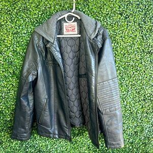 Levi Strauss Leather Hooded Jacket worn very lightly.